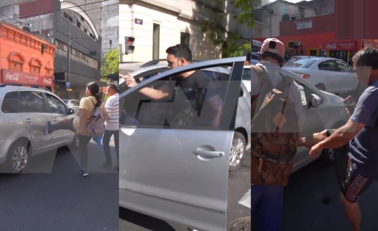 Marcha de la CGT: manifestantes cortan las calles y patean a los autos que buscan pasar