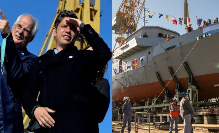 Kicillof inauguró una lancha de la Armada sin motor ni hélice