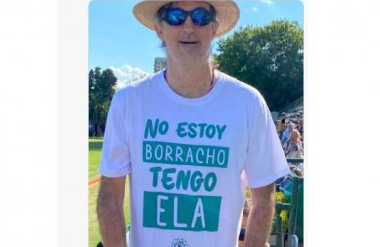 “No estoy borracho, tengo ELA”: la remera de Esteban Bullrich que busca concientizar