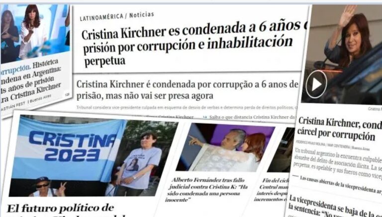 Cómo reaccionó la prensa internacional a la condena de Cristina Kirchner
